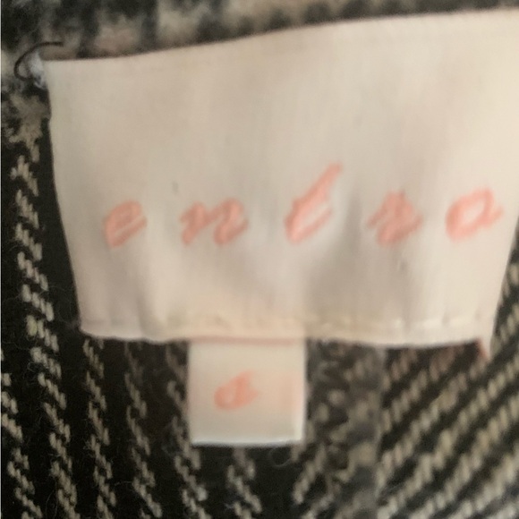 Entro Oversized Black & Cream Flannel Shirt Jacket Shacket Sz S - Picture 4 of 12